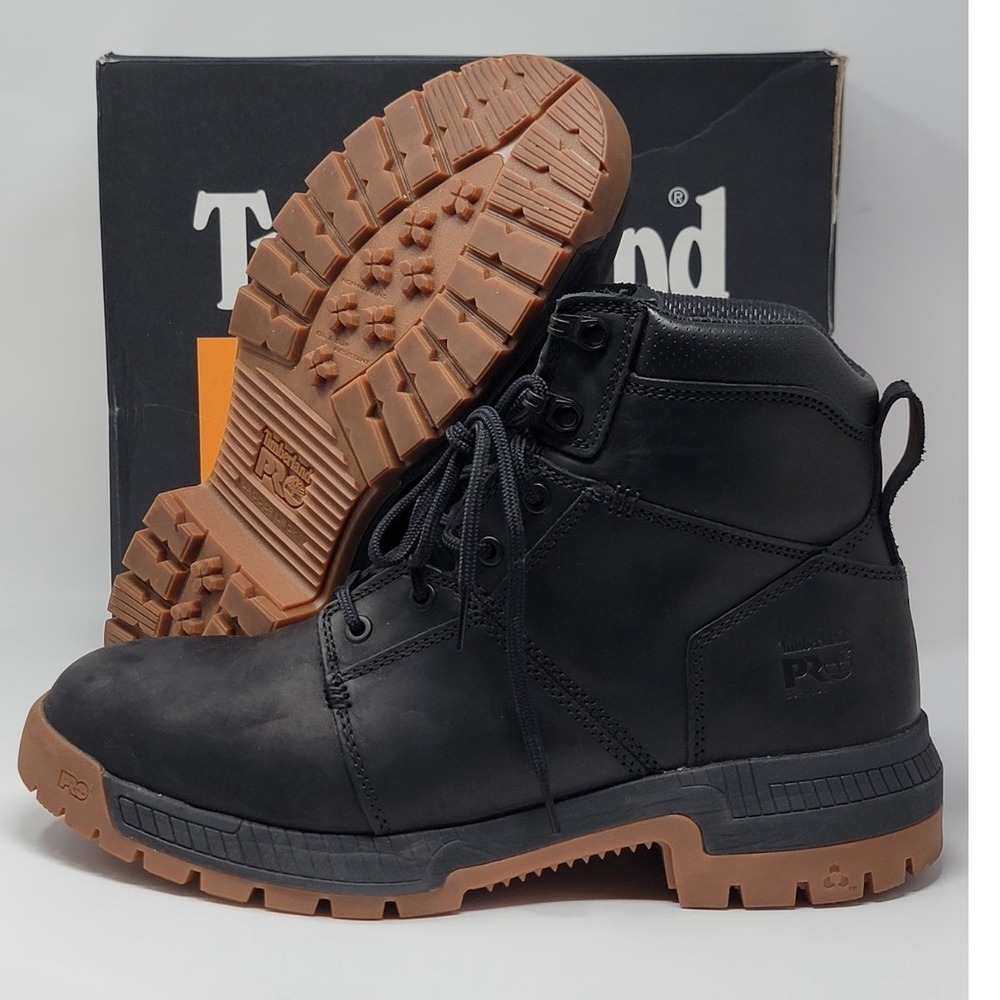 Timberland PRO Montauk 6" Soft Toe Mens Black Leather Work Boots Size 12 New